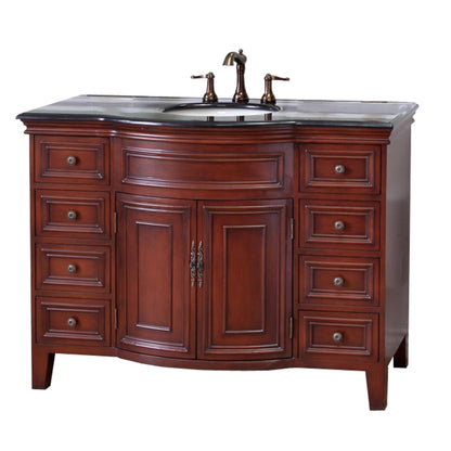 48" Single sink vanity wood brown cherry