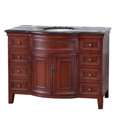 48" Single sink vanity wood brown cherry