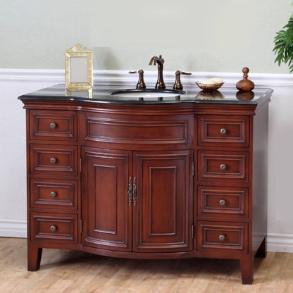 48" Single sink vanity wood brown cherry
