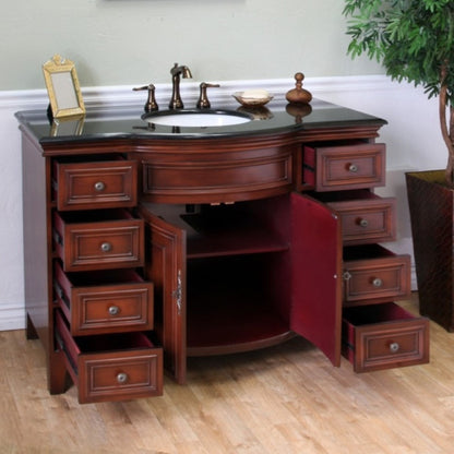 48" Single sink vanity wood brown cherry
