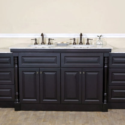 93" Double sink vanity dark mahogany