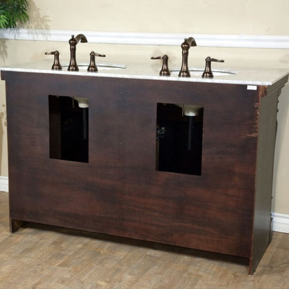 93" Double sink vanity dark mahogany