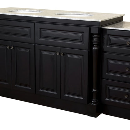 93" Double sink vanity dark mahogany