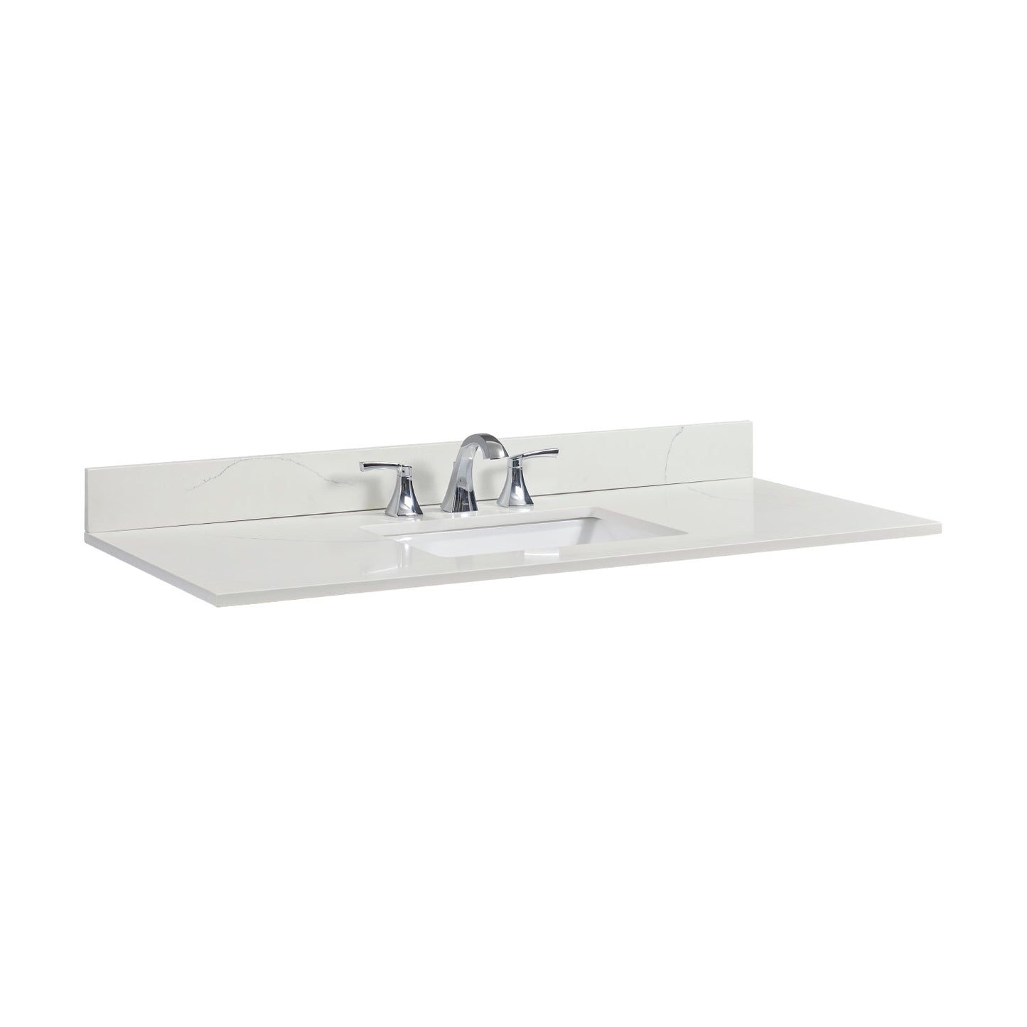 49"  Composite Stone Vanity Top in Milano White with White Sink
