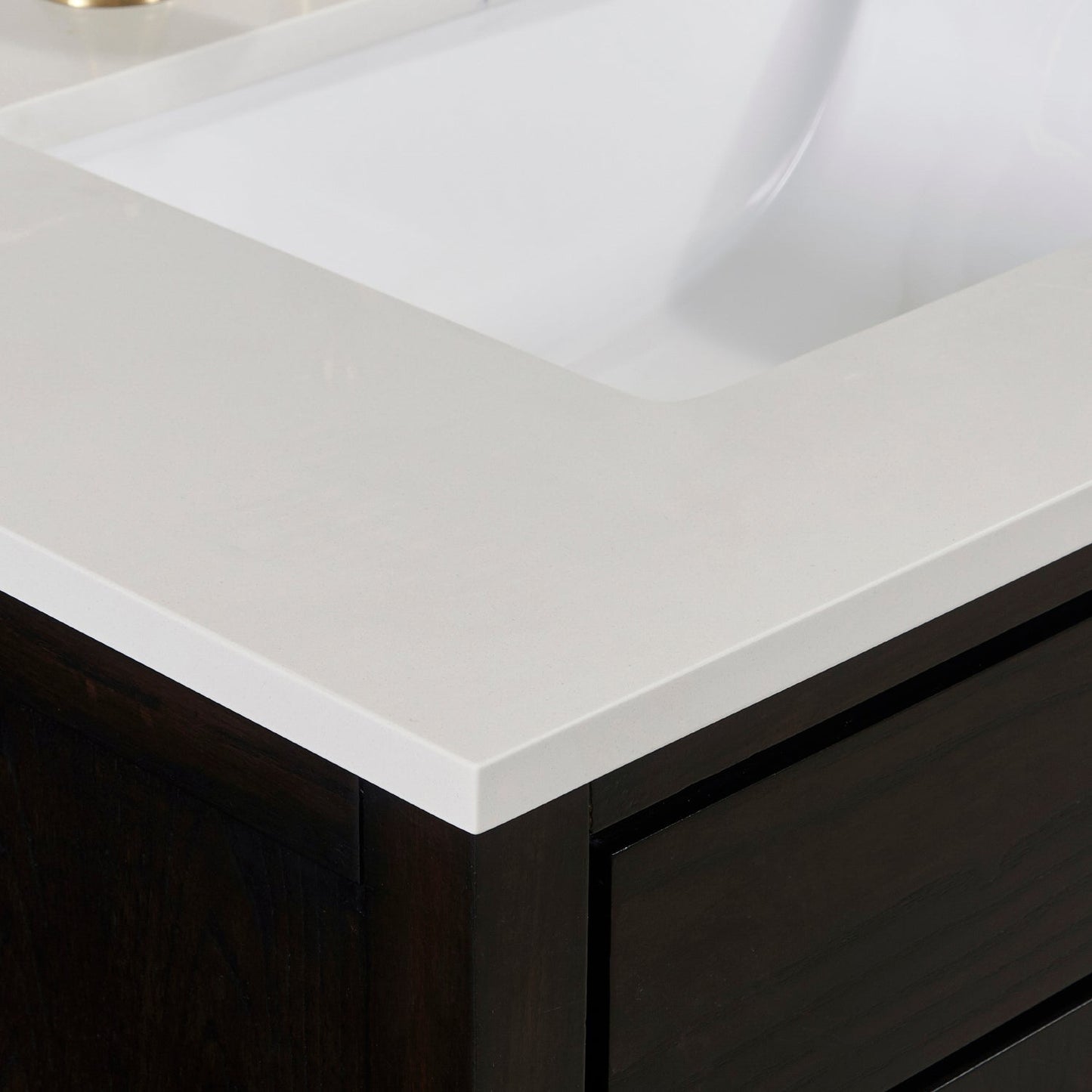 73"  Composite Stone Vanity Top in Milano White with White Sink