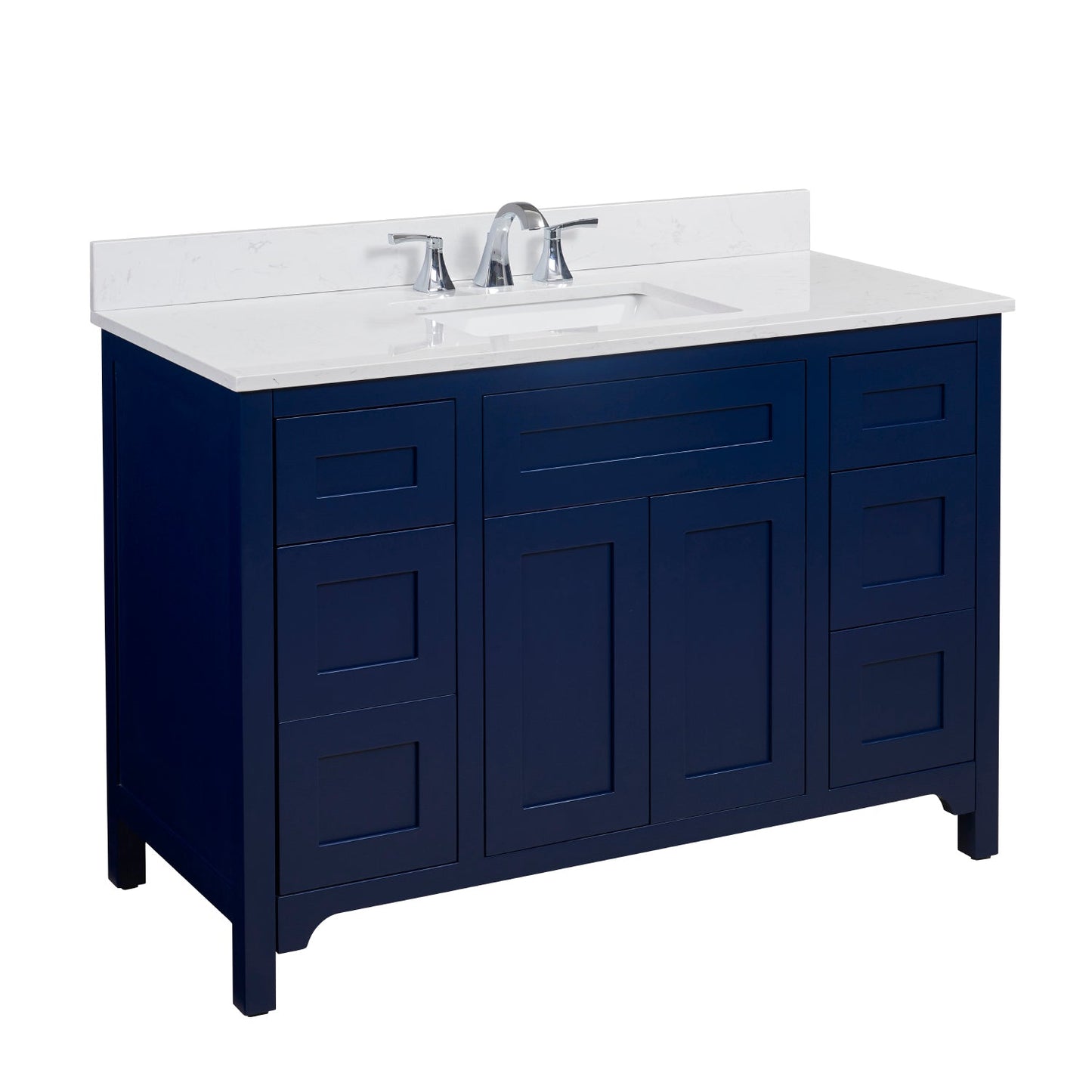 49"  Composite Stone Vanity Top in Jazz White with White Sink