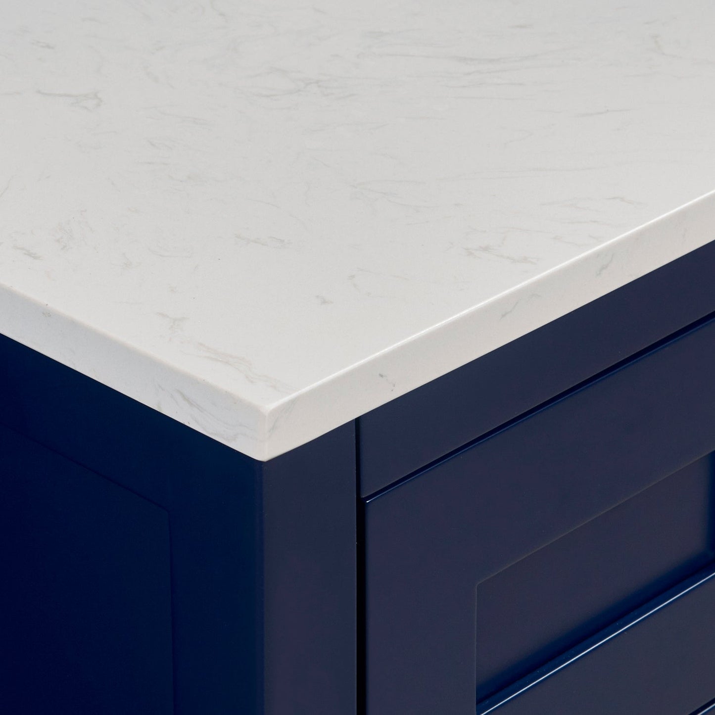 49"  Composite Stone Vanity Top in Jazz White with White Sink