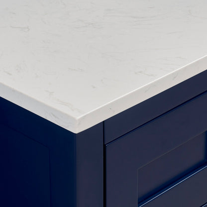 49"  Composite Stone Vanity Top in Jazz White with White Sink