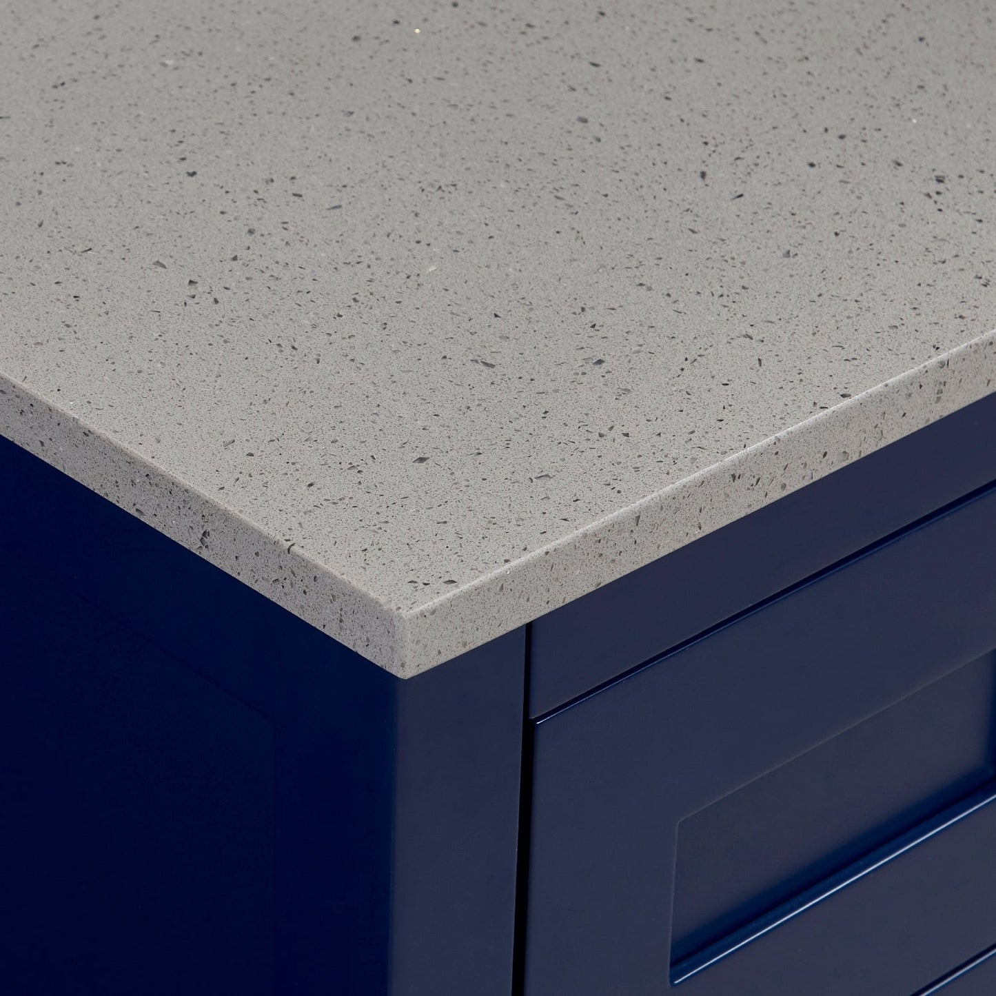 49"  Mountain Gray/Polished Engineered Marble Bathroom Vanity Top with White Sink