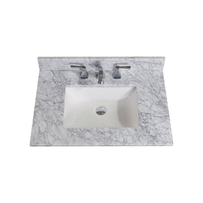 31"  Natural Marble Vanity Top with White Sink