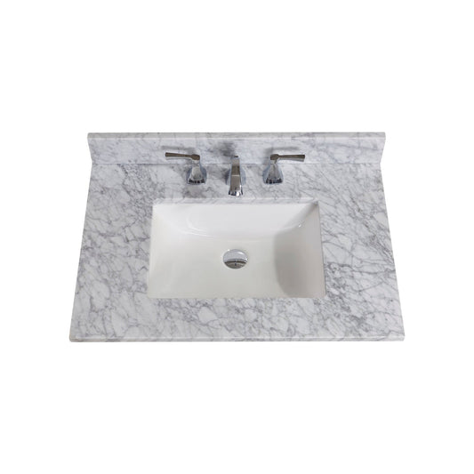 31"  Natural Marble Vanity Top with White Sink