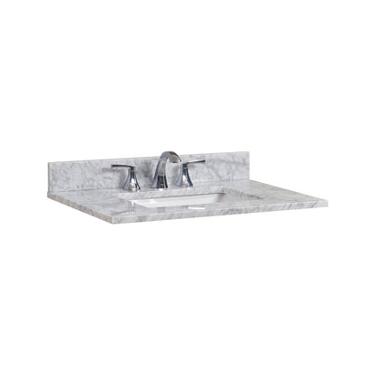 31"  Natural Marble Vanity Top with White Sink