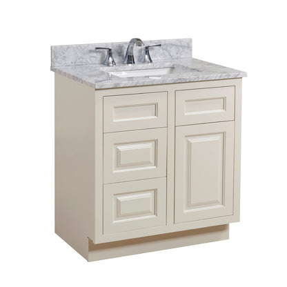 31"  Natural Marble Vanity Top with White Sink