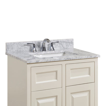 31"  Natural Marble Vanity Top with White Sink