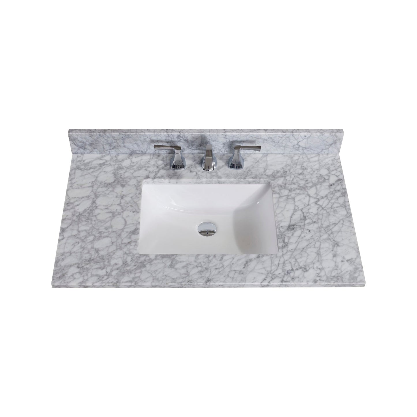 37"  Natural Marble Vanity Top with White Sink