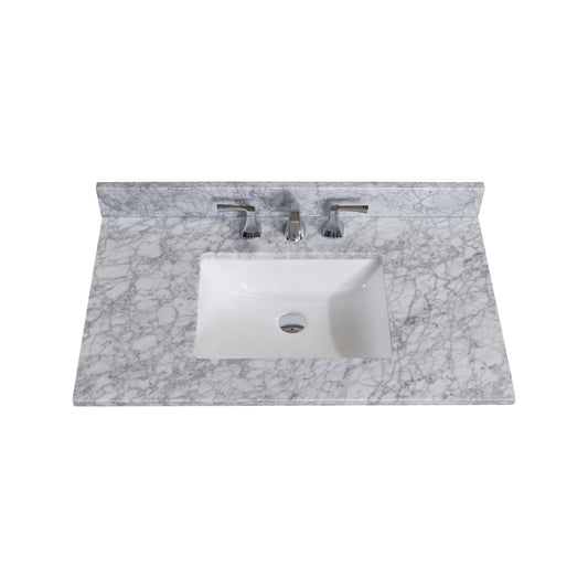 37"  Natural Marble Vanity Top with White Sink
