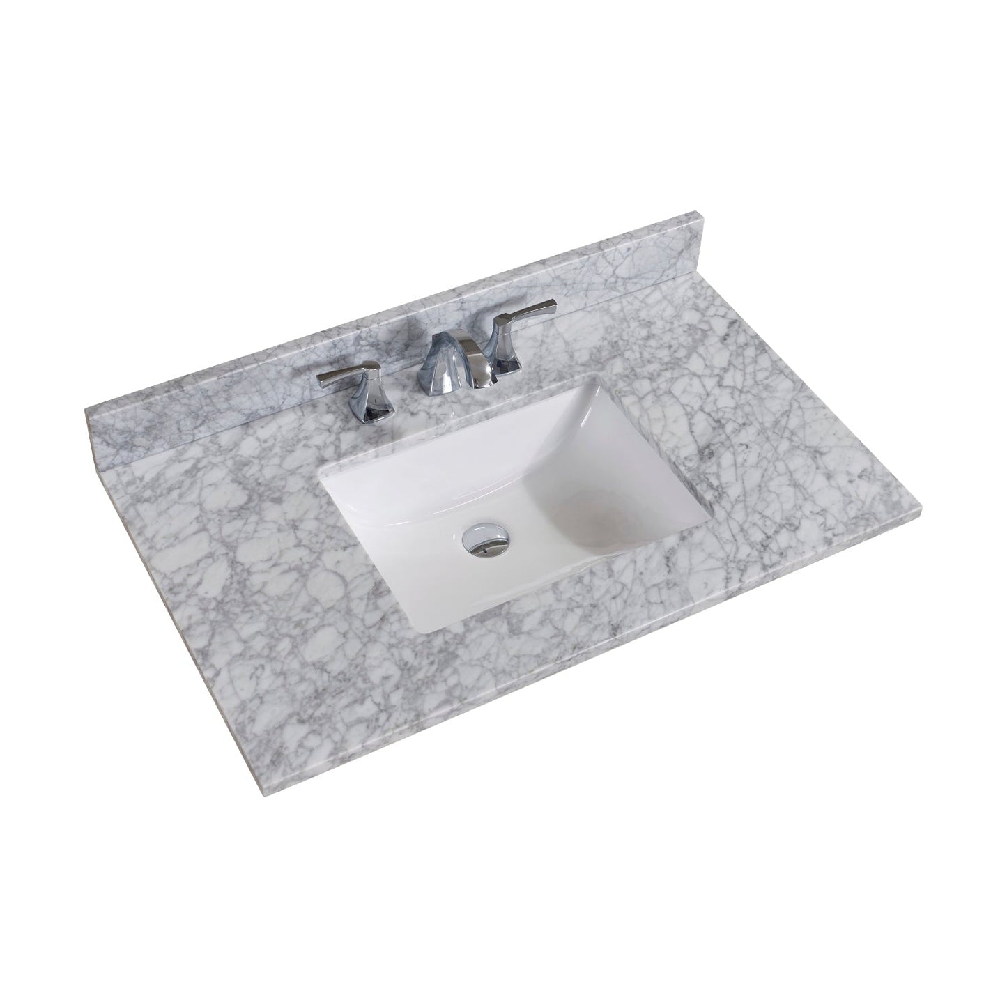 37"  Natural Marble Vanity Top with White Sink