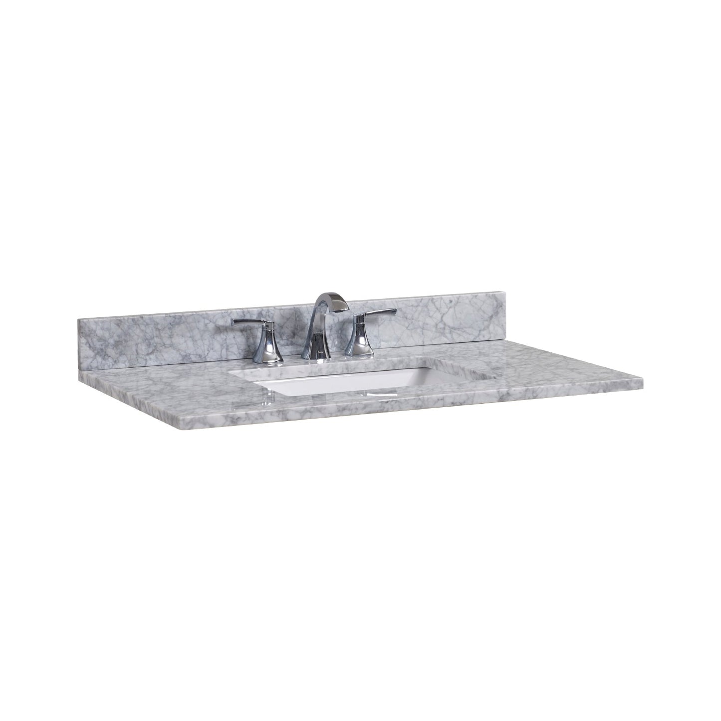 37"  Natural Marble Vanity Top with White Sink
