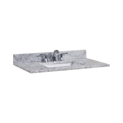 37"  Natural Marble Vanity Top with White Sink