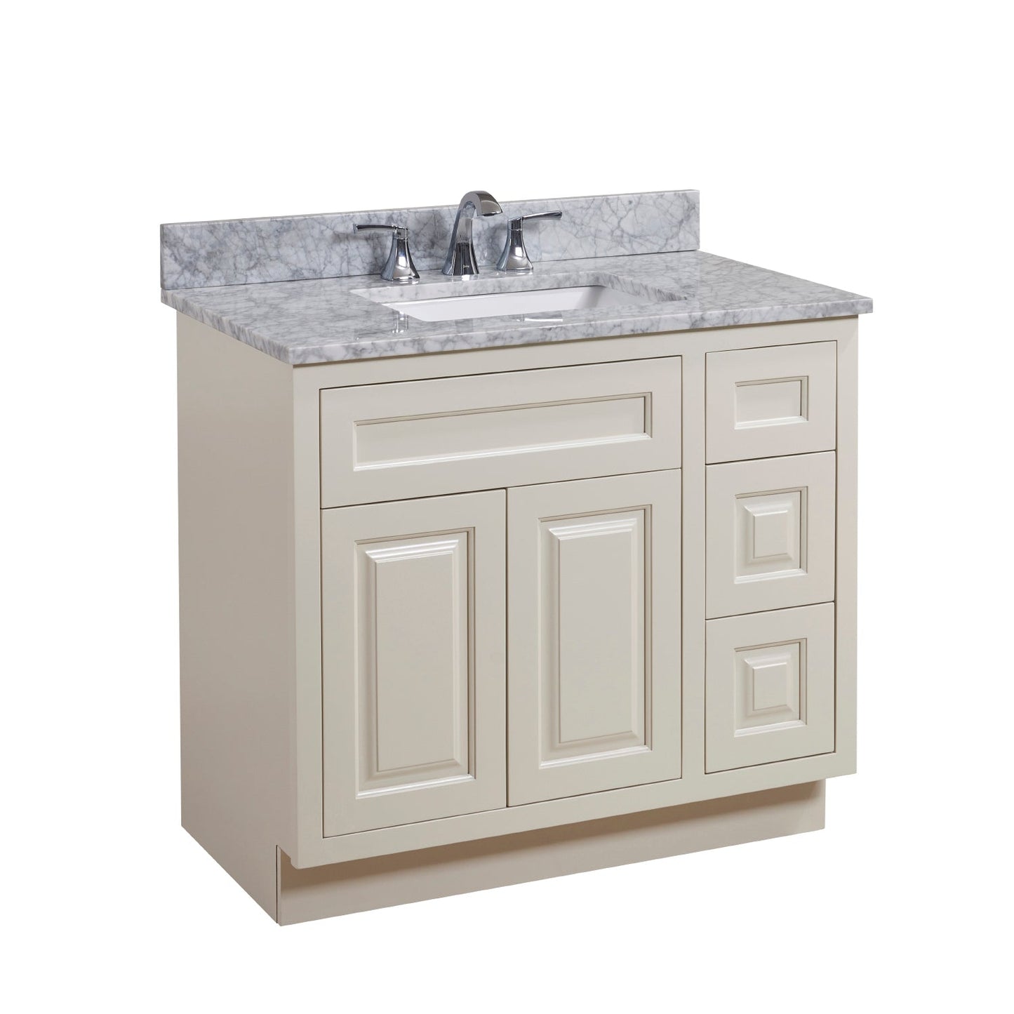 37"  Natural Marble Vanity Top with White Sink