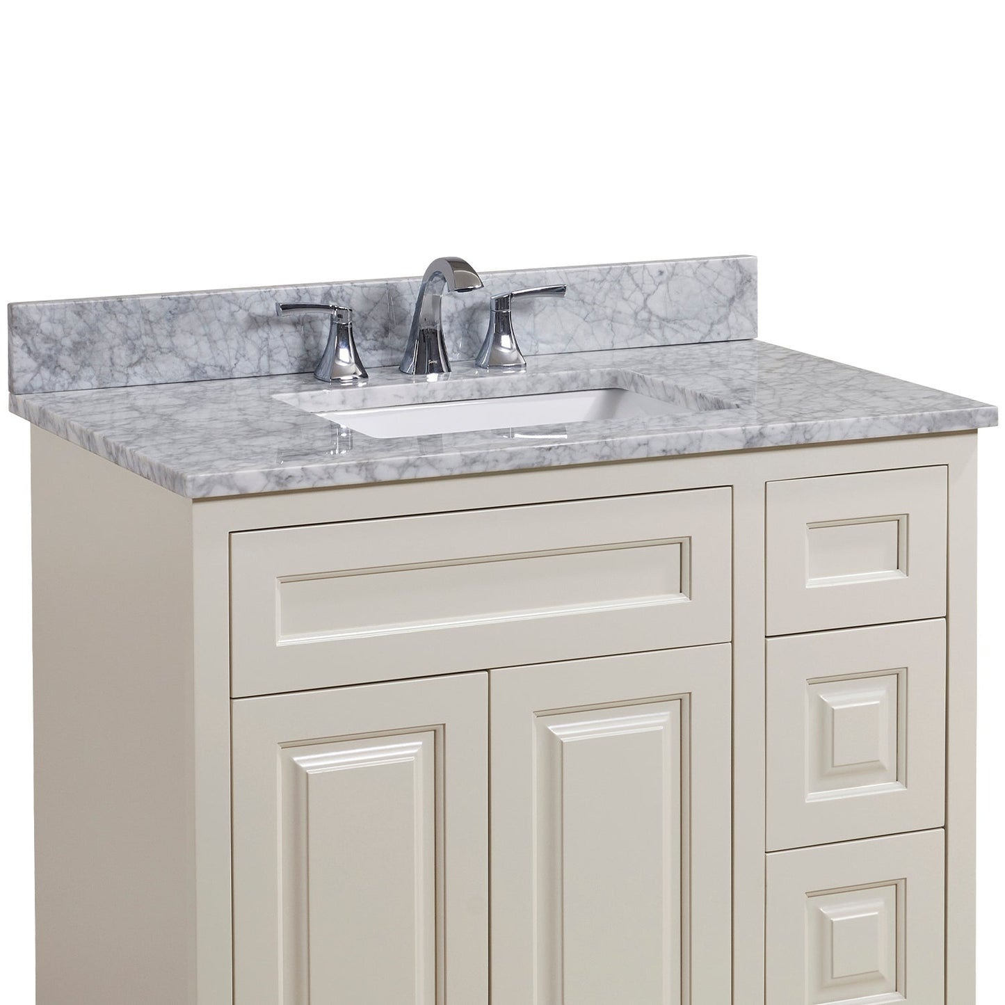 37"  Natural Marble Vanity Top with White Sink