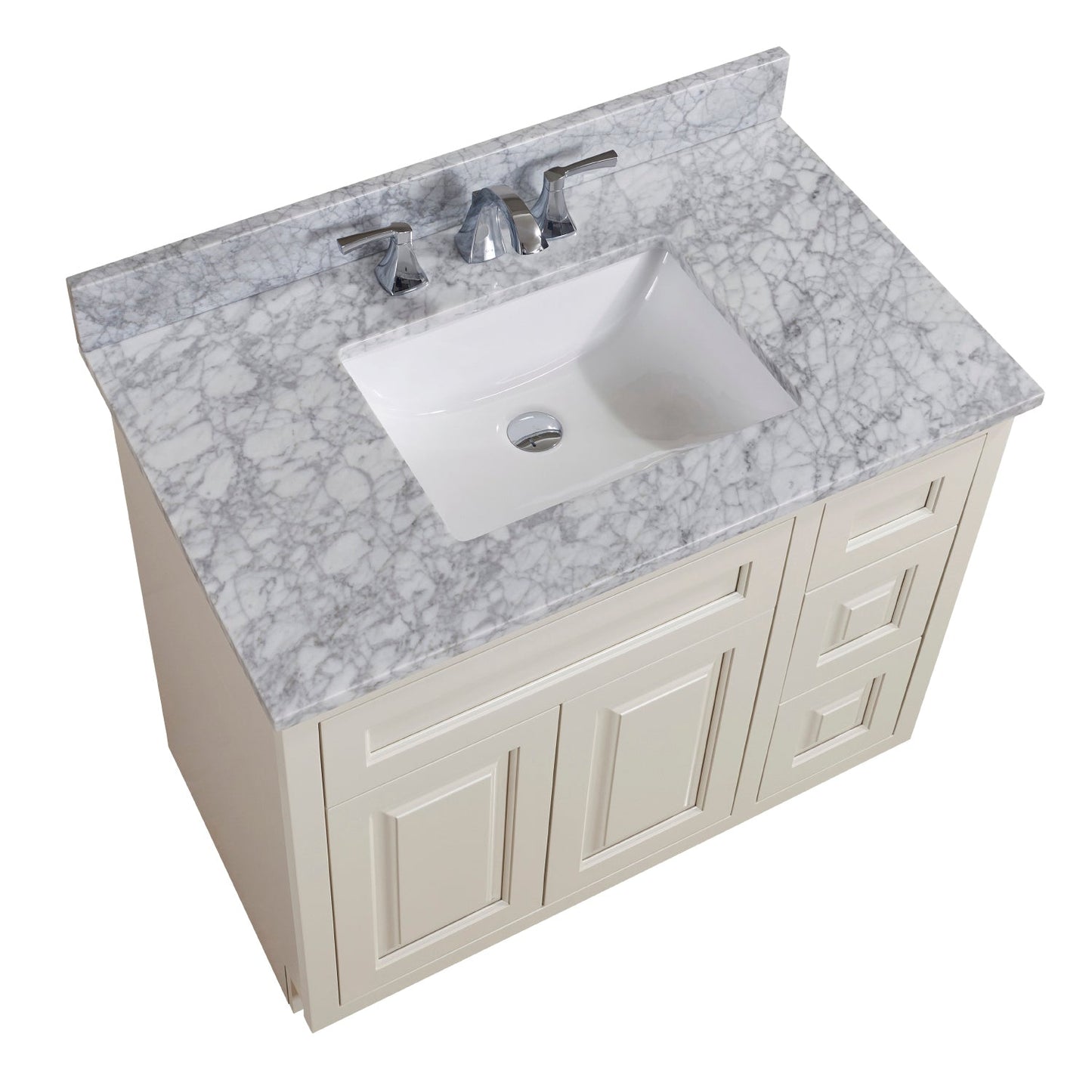 37"  Natural Marble Vanity Top with White Sink
