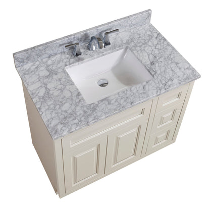 37"  Natural Marble Vanity Top with White Sink