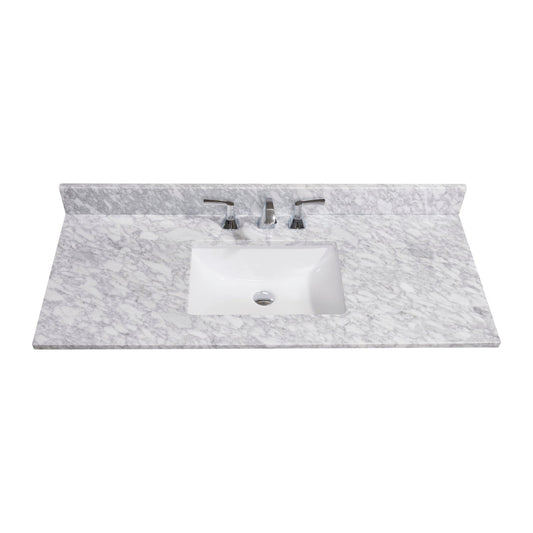 49"  Natural Marble Vanity Top with White Sink