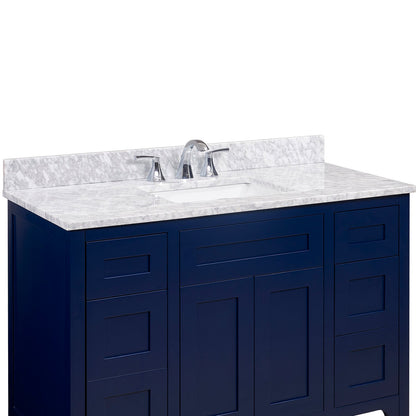 49"  Natural Marble Vanity Top with White Sink