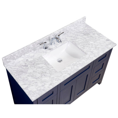 49"  Natural Marble Vanity Top with White Sink