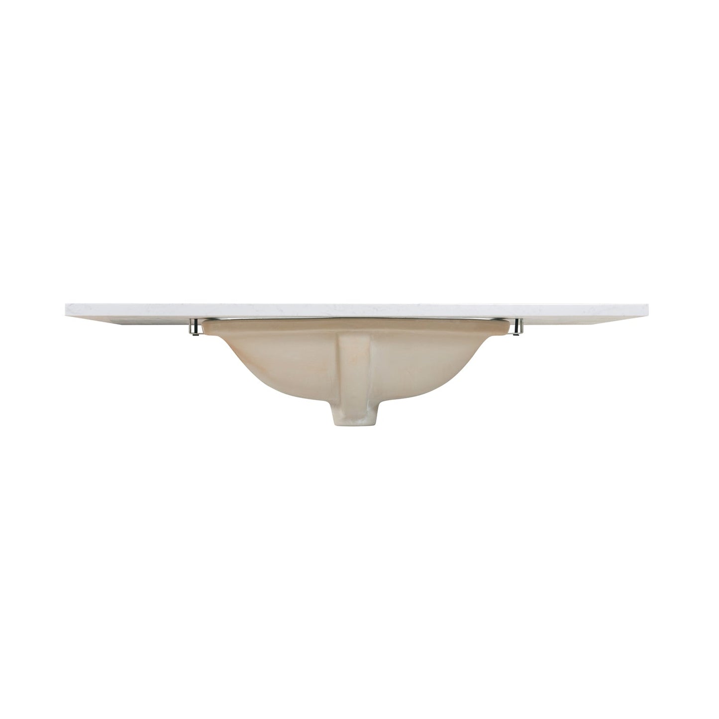 37"  Composite Stone Vanity Top in Aosta White with White Sink