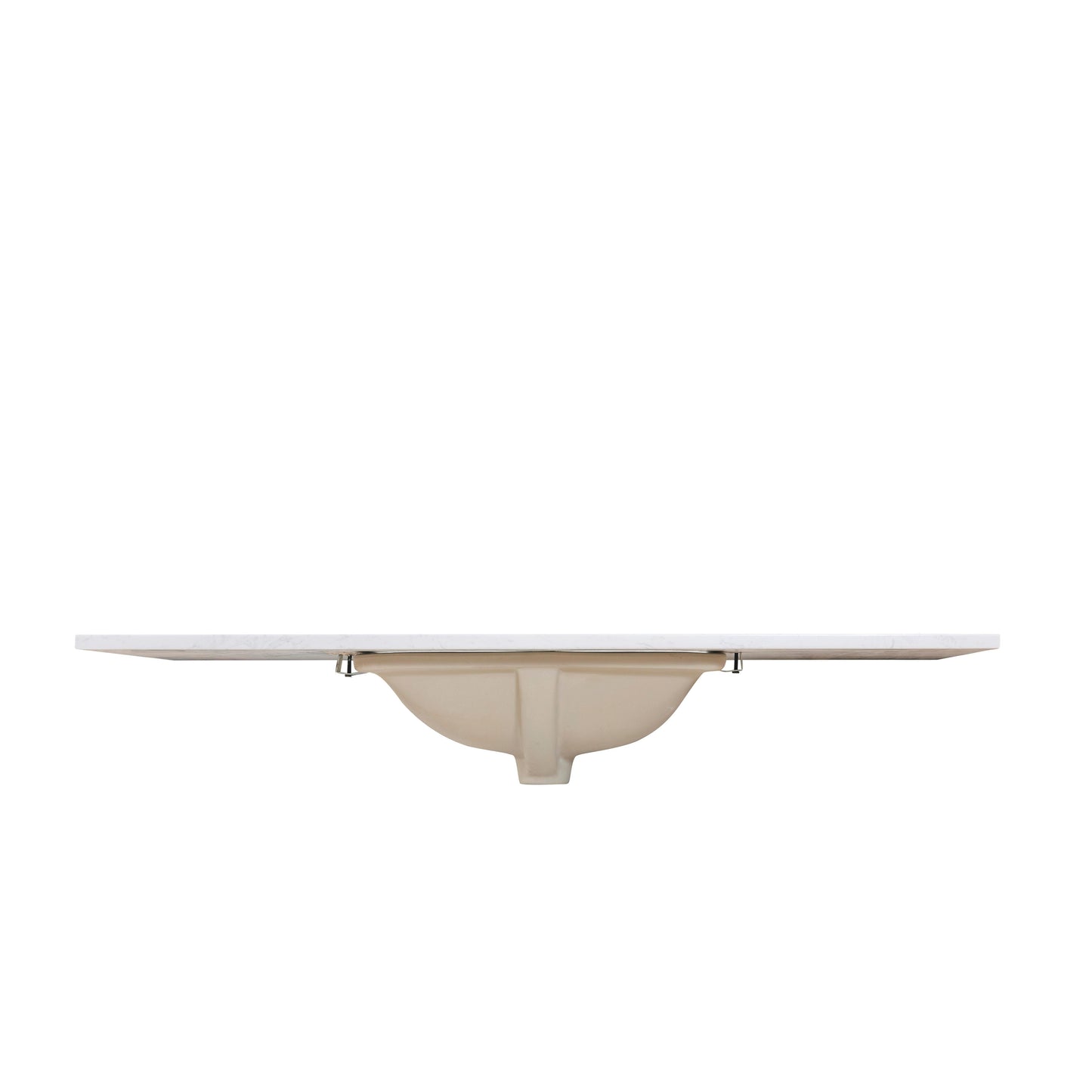 49"  Composite Stone Vanity Top in Aosta White with White Sink