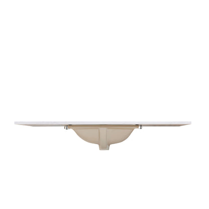 49"  Composite Stone Vanity Top in Aosta White with White Sink