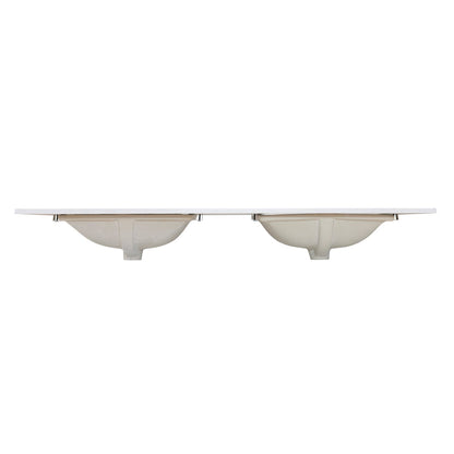 60"  Composite Stone Vanity Top in Aosta White with White Sink
