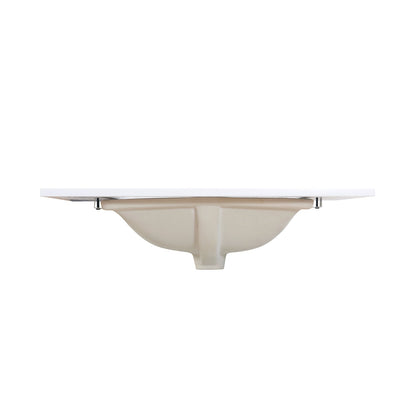 30"  Composite Stone Vanity Top in Snow White with White Sink