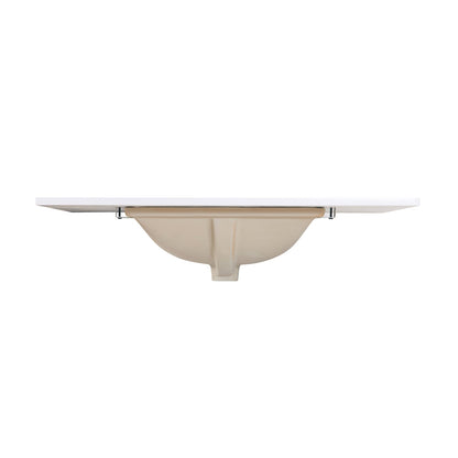 37"  Composite Stone Vanity Top in Snow White with White Sink