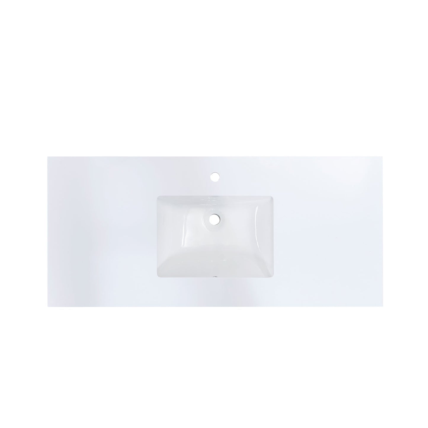 49"  Composite Stone Vanity Top in Snow White with White Sink