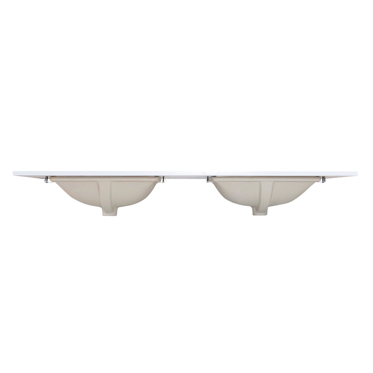 60"  Composite Stone Vanity Top in Snow White with White Sink