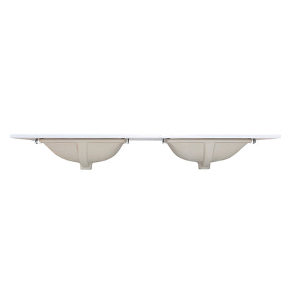 60"  Composite Stone Vanity Top in Snow White with White Sink