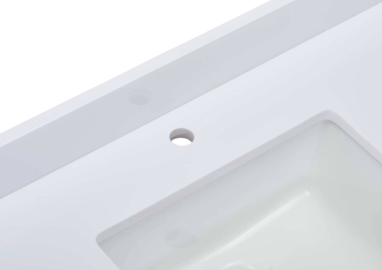 61"  Composite Stone Vanity Top in Milano White with White Sink