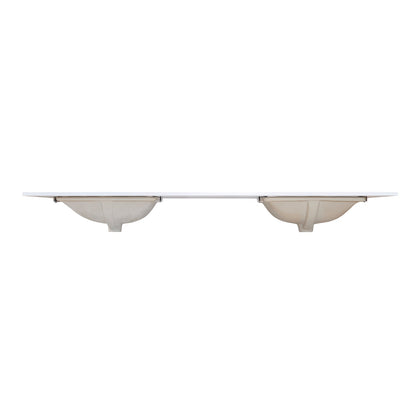 72"  Composite Stone Vanity Top in Snow White with White Sink