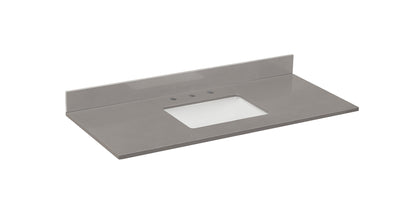 49"  Composite Stone Vanity Top in Concerete Grey with White Sink