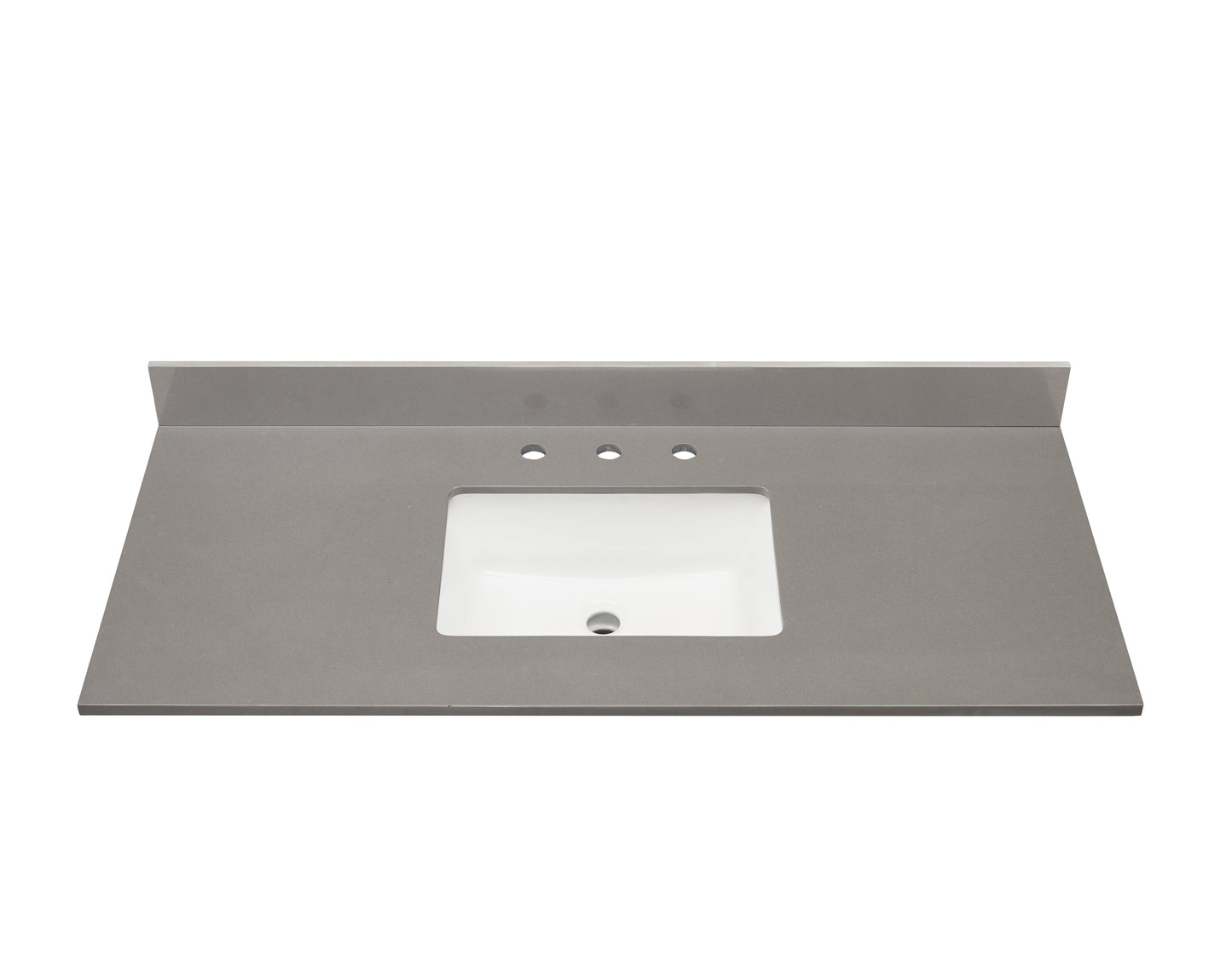 49"  Composite Stone Vanity Top in Concerete Grey with White Sink
