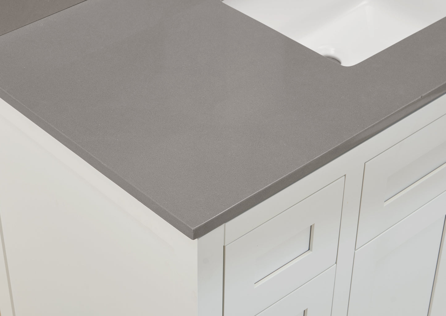 49"  Composite Stone Vanity Top in Concerete Grey with White Sink