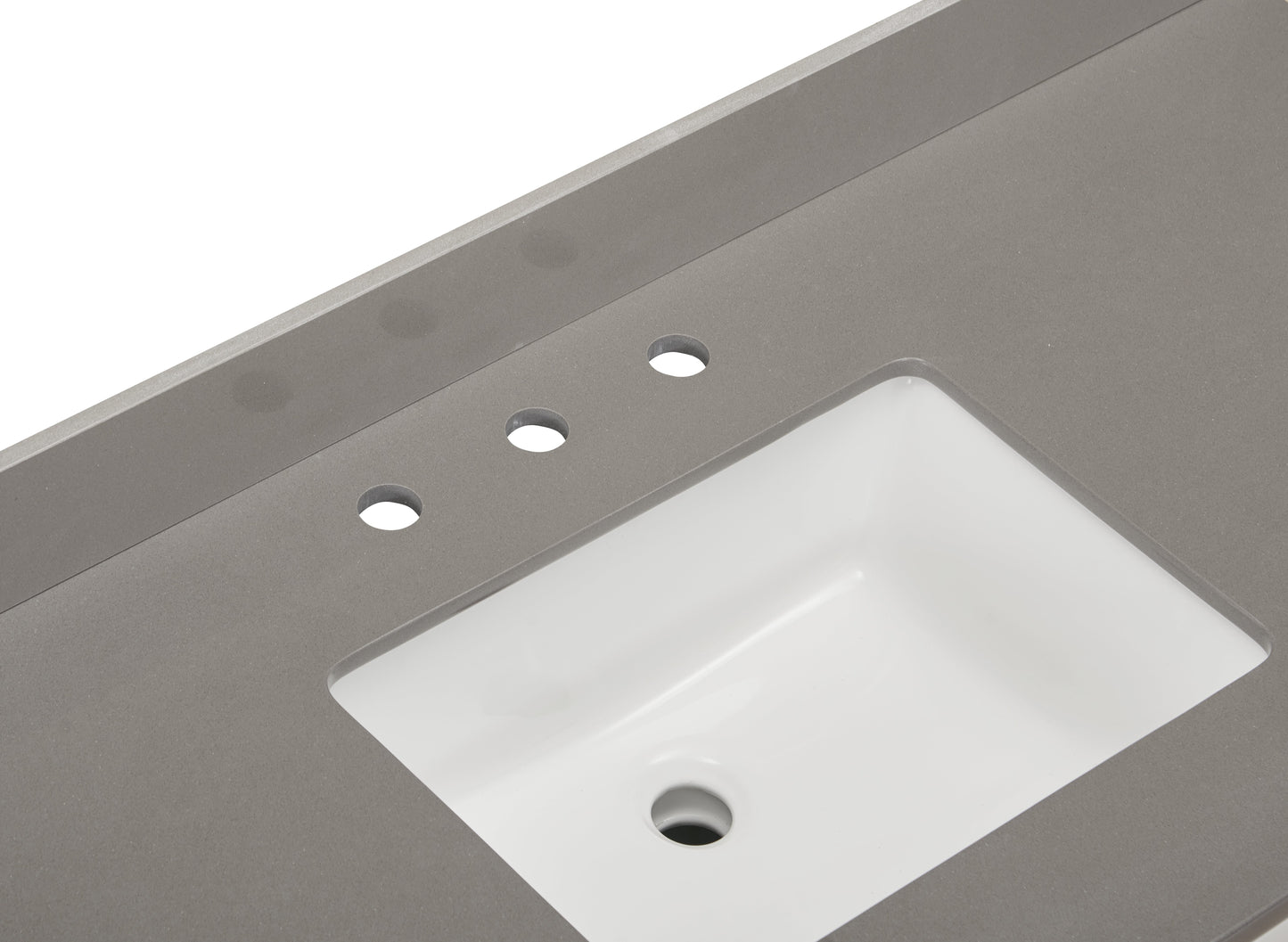 49"  Composite Stone Vanity Top in Concerete Grey with White Sink