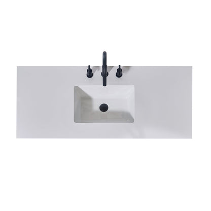 48"  Composite Stone Vanity Top in Snow White Apron with White Sink