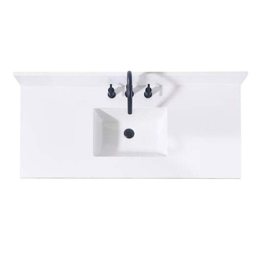 49"  Composite Stone Vanity Top in Snow White with White Sink