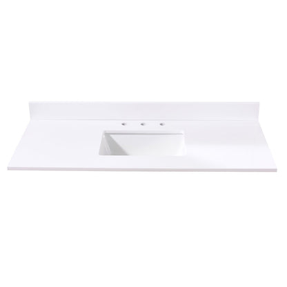 49"  Composite Stone Vanity Top in Snow White with White Sink