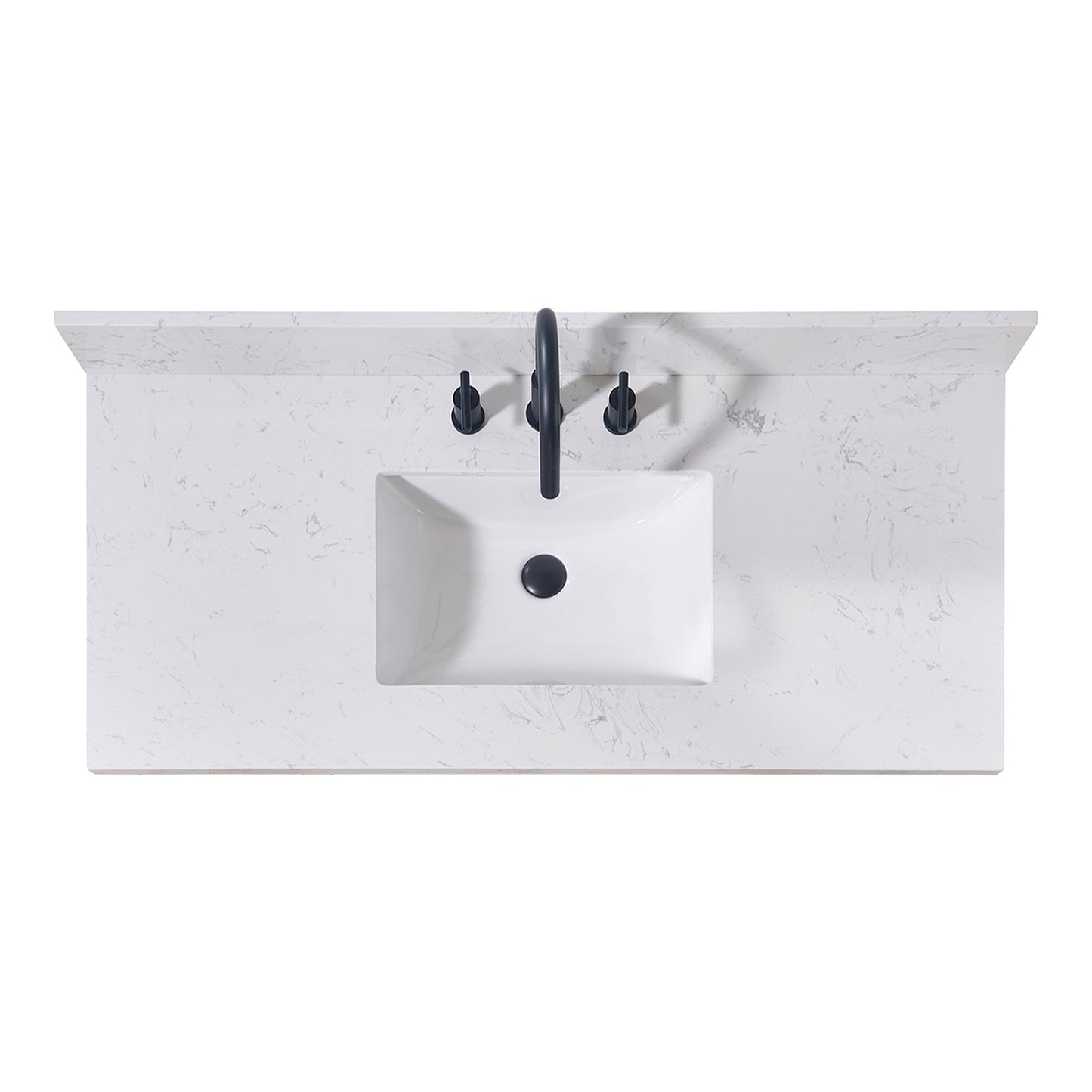 49"  Composite Stone Vanity Top in Aosta White with White Sink