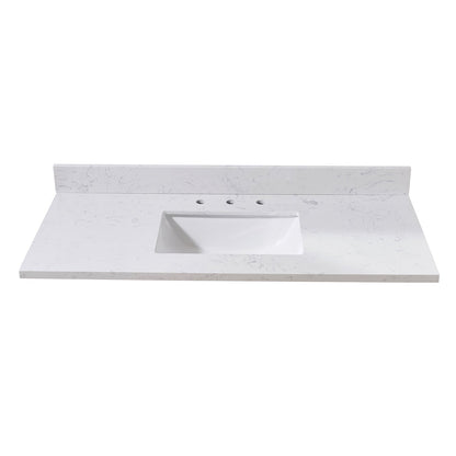 49"  Composite Stone Vanity Top in Aosta White with White Sink